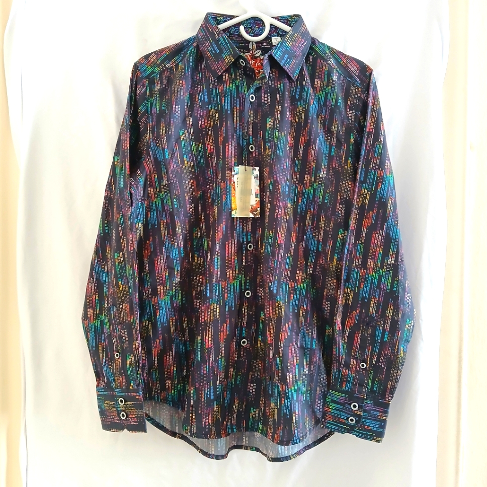 Robert Graham Abstract Graphic Button Up Shirt S Classic Fit Luxury